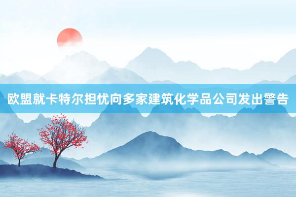 欧盟就卡特尔担忧向多家建筑化学品公司发出警告