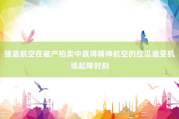 捷蓝航空在破产拍卖中赢得精神航空的拉瓜迪亚机场起降时刻